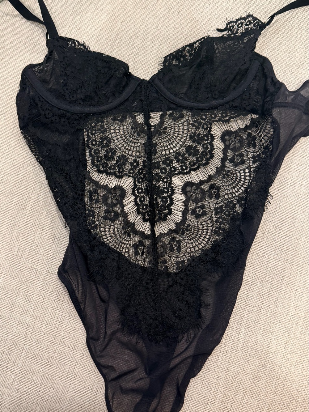 Aritzia Black Lace Bodysuit